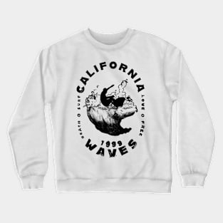 California Cool Surf - Cali Waves Crewneck Sweatshirt